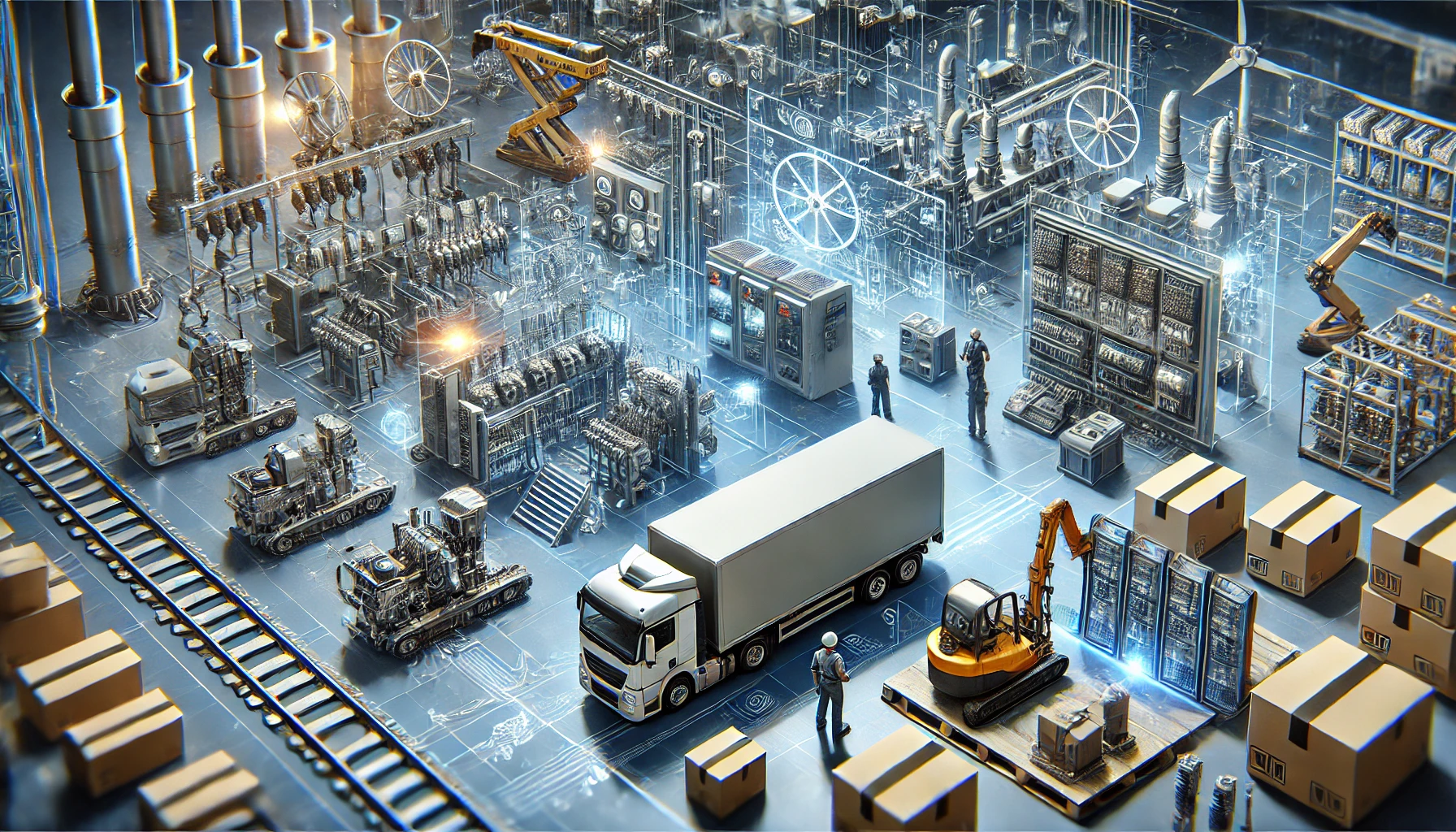 DALL·E 2025-03-06 19.44.36 - A high-definition promotional image representing an electrical company. The image should showcase a futuristic industrial environment with electrical